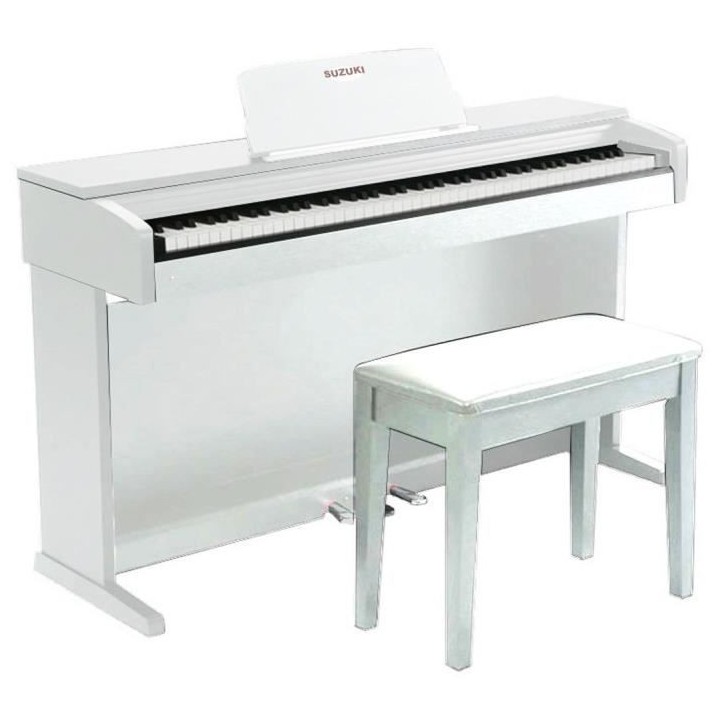 SUZUKI Piano meuble 88 touches Blanc mat (touché lourd)