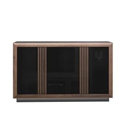 SAVONA SVNK231B-M188 Buffet 162,7 cm, 2 portes - 2 étageres, 3 tiroirs avec fermeture soft-close, éclairage inclus