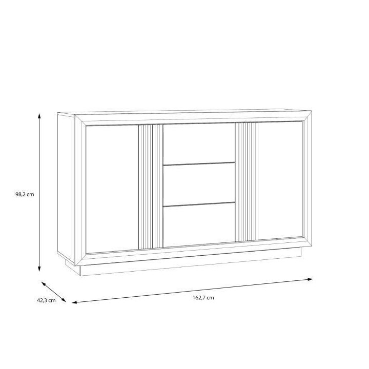 SAVONA SVNK231B-M188 Buffet 162,7 cm, 2 portes - 2 étageres, 3 tiroir