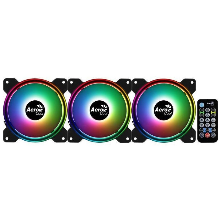 AEROCOOL Saturn 12F ARGB Pro (Pack de 3) - Ventilateur 120mm ARGB pour