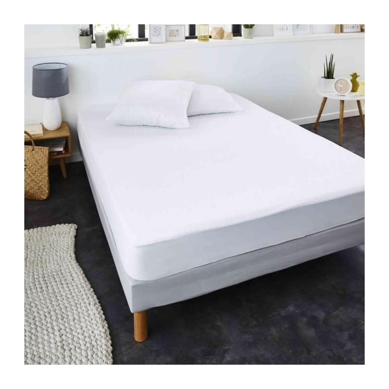 SWEETNIGHT Protege-matelas Top Prix 160x200 cm - Blanc