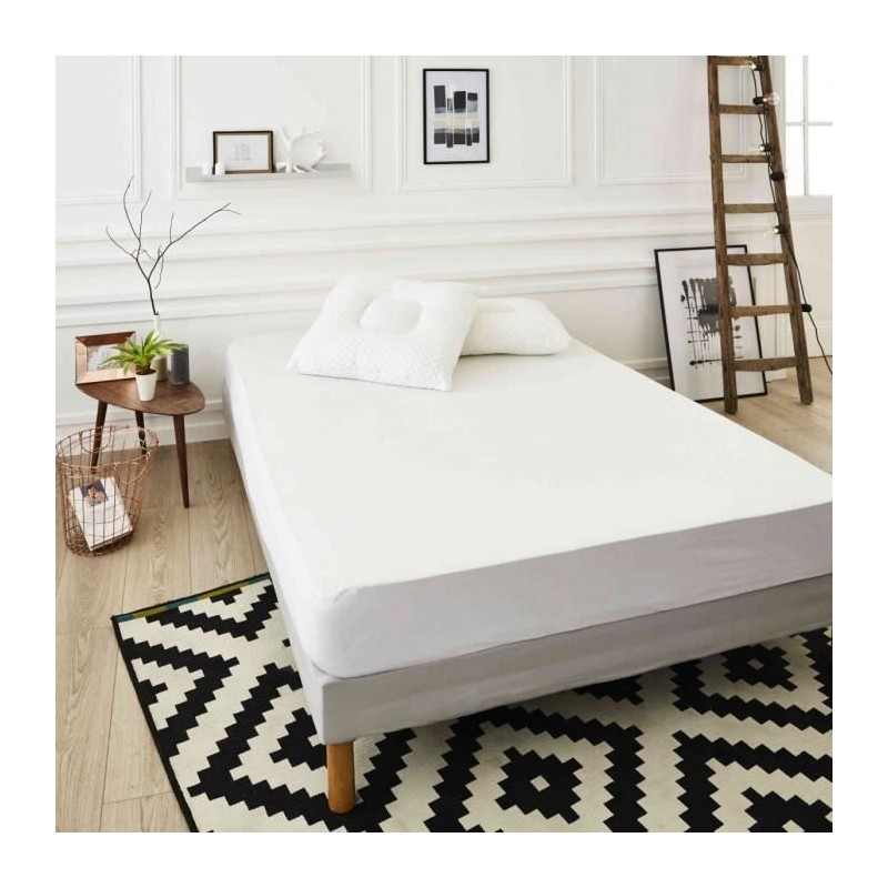 SWEETNIGHT Protege-matelas PREMIUM NIKOS 140x190 / 200 cm - Blanc