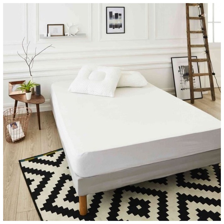 SWEETNIGHT Protege-matelas PREMIUM NIKOS 140x190 / 200 cm - Blanc