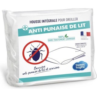 SWEET NIGHT Housse intégrale pour oreiller Anti punaise de lit Anti-a
