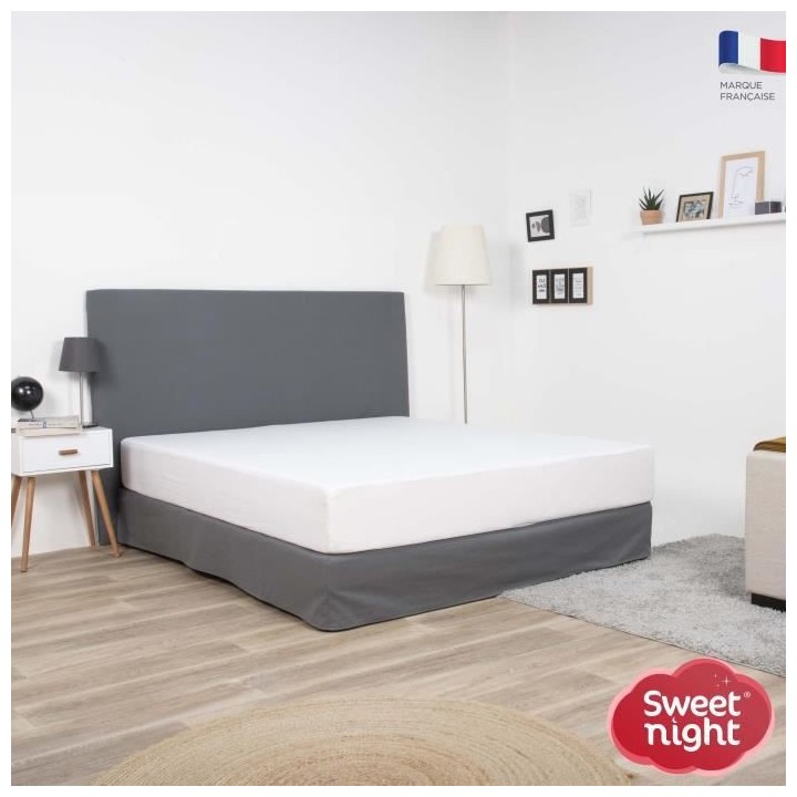 SWEET NIGHT Protege matelas imperméable - 140 x 190/200 cm - Blanc