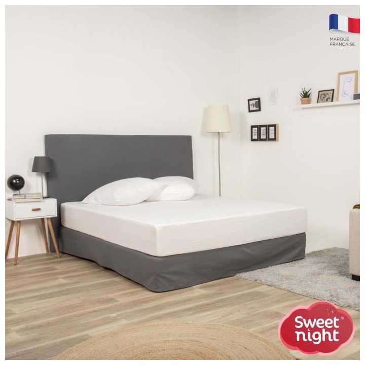 SWEET NIGHT Lot de 2 protege-oreillers imperméables - 65 x 65 cm - Bl