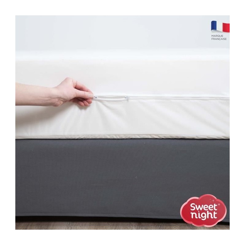 SWEET NIGHT Rénove matelas imperméable - 90 x 190/200 cm - Blanc