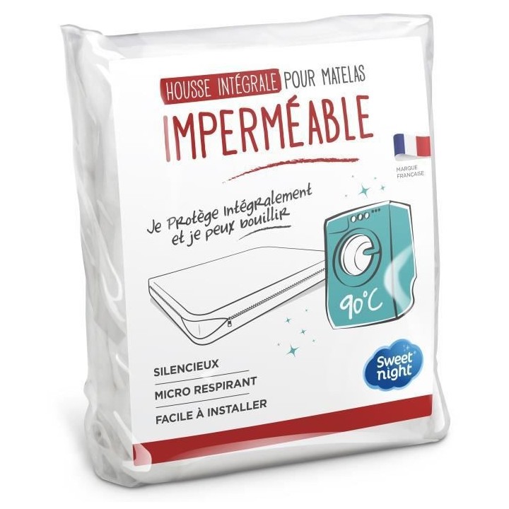 SWEET NIGHT Rénove matelas imperméable - 160 x 200 cm - Blanc