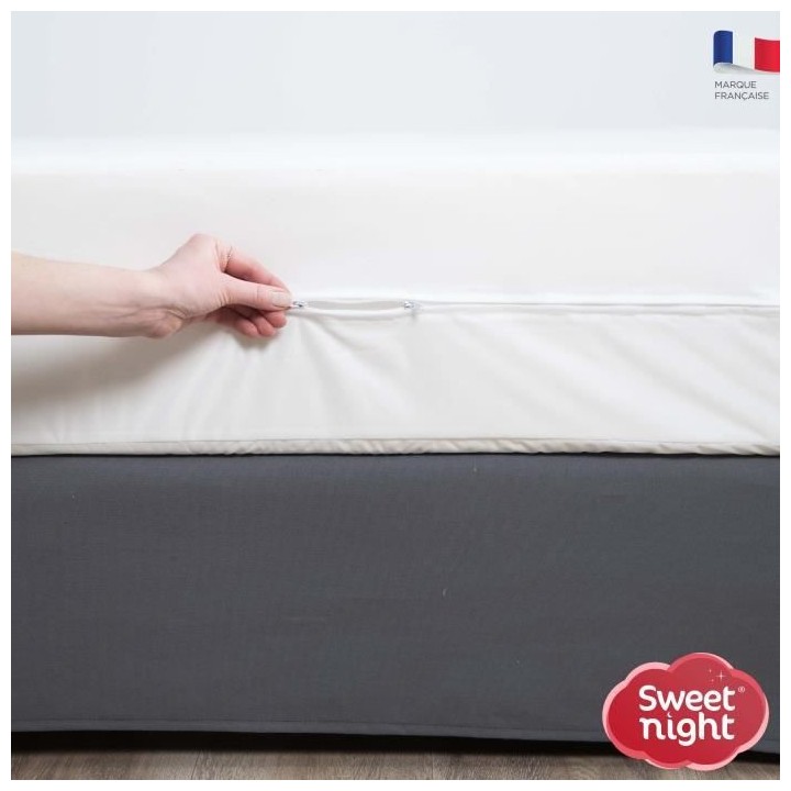 SWEET NIGHT Rénove matelas imperméable - 160 x 200 cm - Blanc