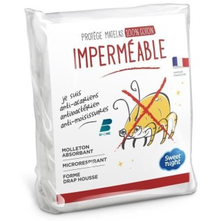 SWEET NIGHT Protege matelas imperméable et anti acariens - 80 x 200 c