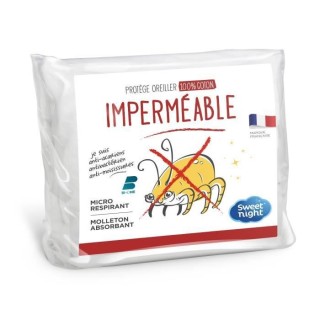 SWEET NIGHT Protege-oreiller imperméable et anti acariens - 50 x 70 c