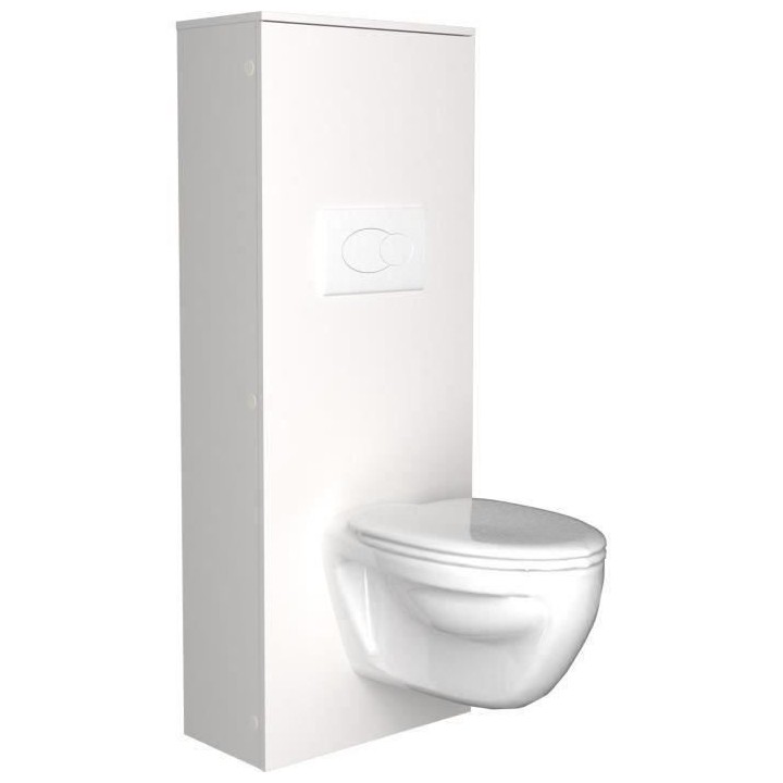 EKIPA Aménagement pour WC - Blanc - L 53 x P 27 x 140 cm - SWEAT