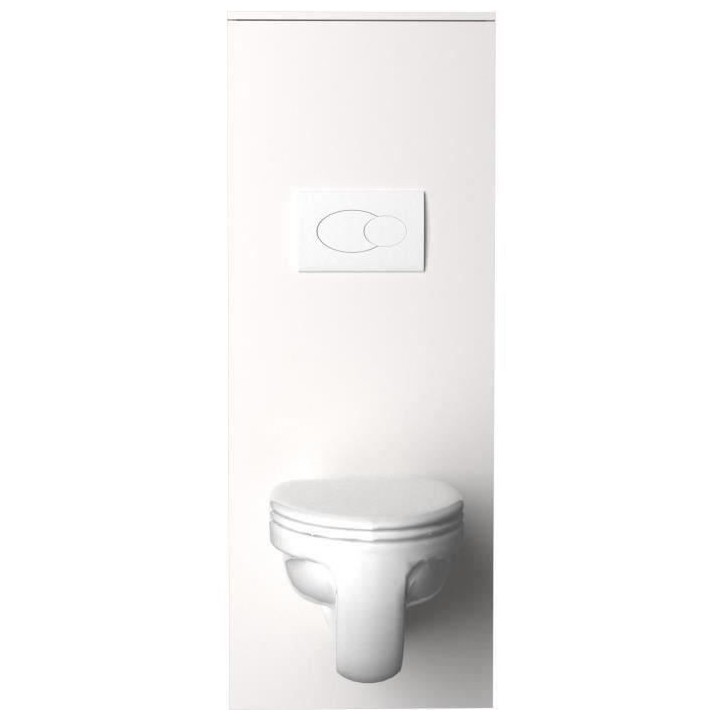 EKIPA Aménagement pour WC - Blanc - L 53 x P 27 x 140 cm - SWEAT
