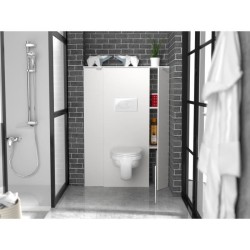 EKIPA Aménagement pour WC - Blanc - L 53 x P 27 x 140 cm - SWEAT