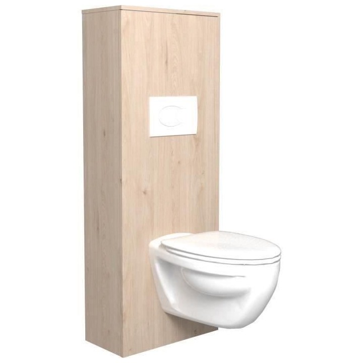 EKIPA Aménagement pour WC - Décor Chene Jackson et blanc mat - L 53