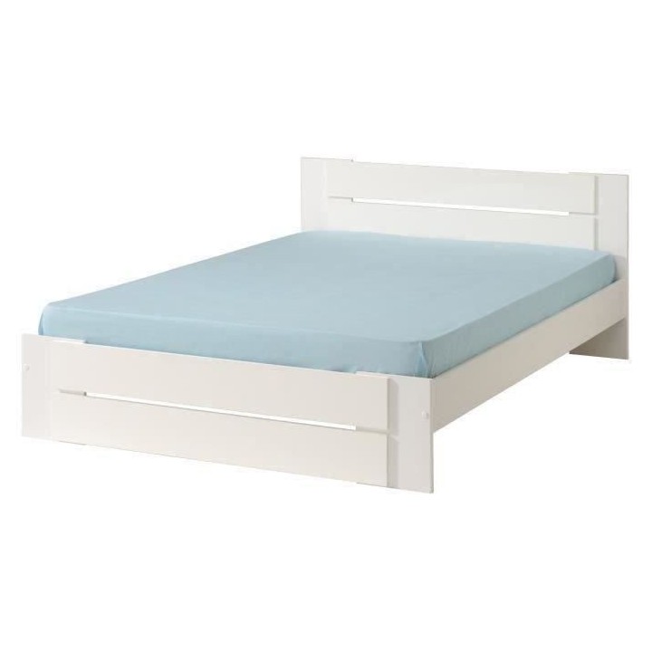 PARISOT Lit adulte - Contemporain - Décor blanc et blanc brillant - l