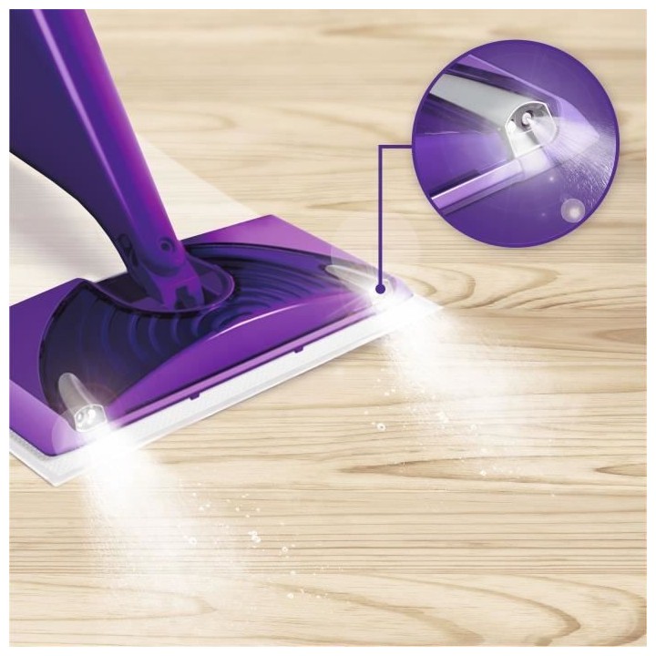 SWIFFER WetJet Wood Balai Spray Kit complet avec 5 lingettes, 1 nettoy