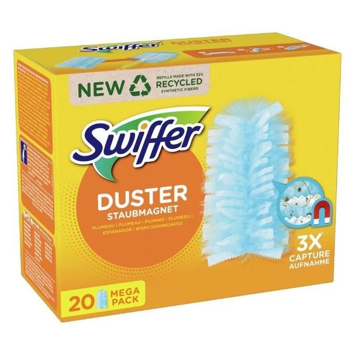 Swiffer Attrape et Retient Recharges Dépoussiérantes x20