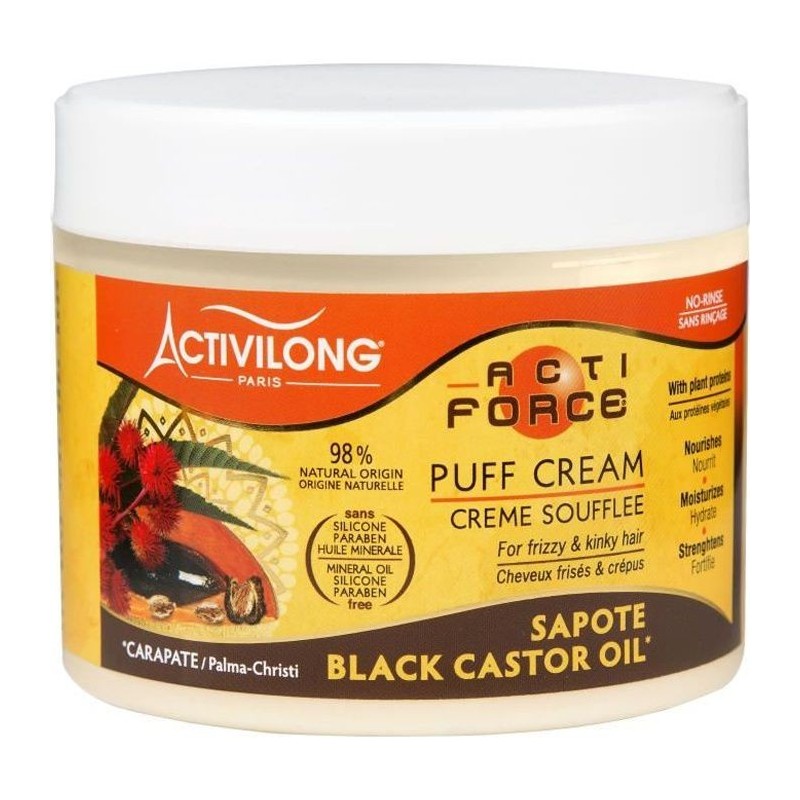 ACTIVILONG Creme soufflée Actiforce - Pour cheveux frisés et crépus - Carapate et sapote - 300 ml