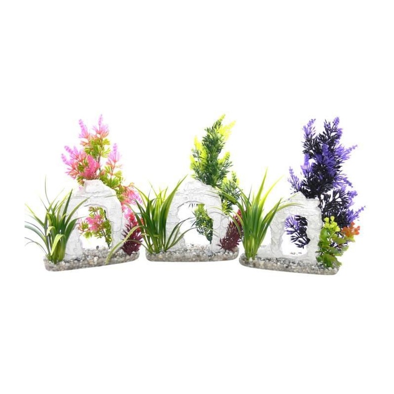 SYDECO Pont Aquatic - Décoration ornement plantes + support pour Aquarium