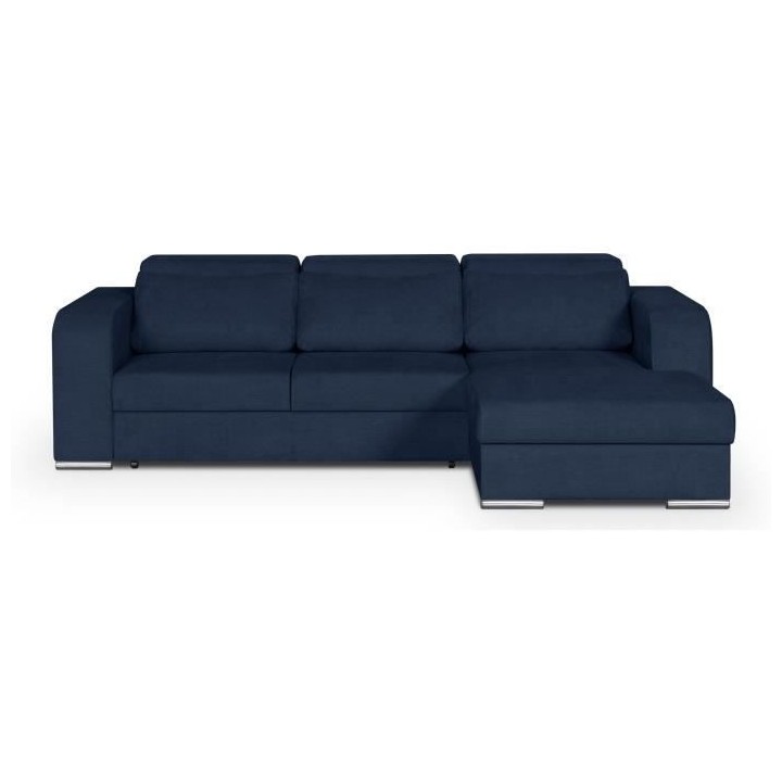 Canapé d' angle droit 4 places convertible + coffre + 3 coussins de d