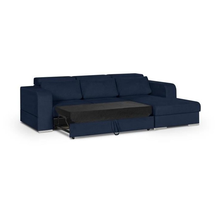 Canapé d' angle droit 4 places convertible + coffre + 3 coussins de d