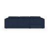 Canapé d' angle gauche 4 places convertible + coffre + 3 coussins de dos - Tissu bleu marine - L 262 x P 183 x H 82 cm - SYDNEY