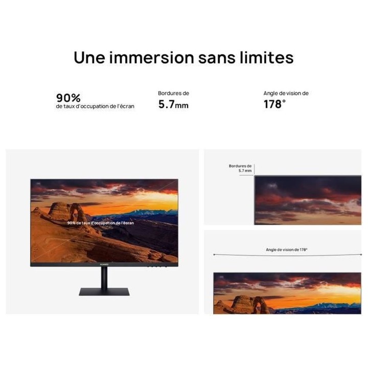 Ecran PC - Huawei AD80HW - 23,8 FHD - Dalle IPS - 5 ms - 60 Hz - HDMI