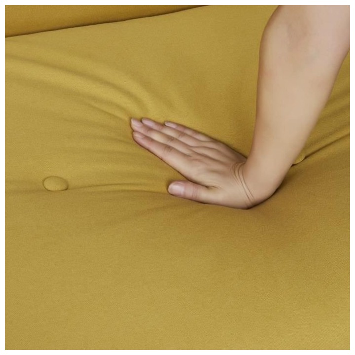 ALICIA Canapé convertible - Tissu Jaune - Pieds bois naturel - L 190