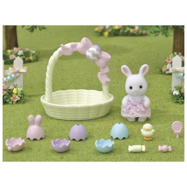SYLVANIAN FAMILIES Le coffret de Pâques et bébé lapin blanc Pour En