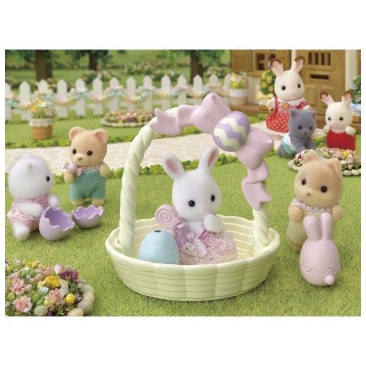 SYLVANIAN FAMILIES Le coffret de Pâques et bébé lapin blanc Pour En