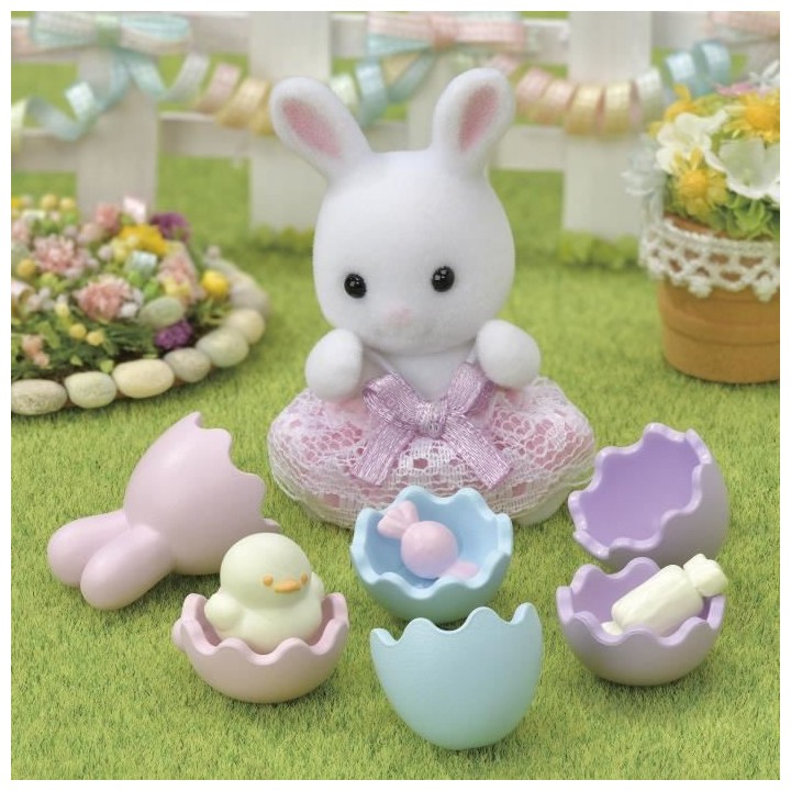 SYLVANIAN FAMILIES Le coffret de Pâques et bébé lapin blanc Pour En