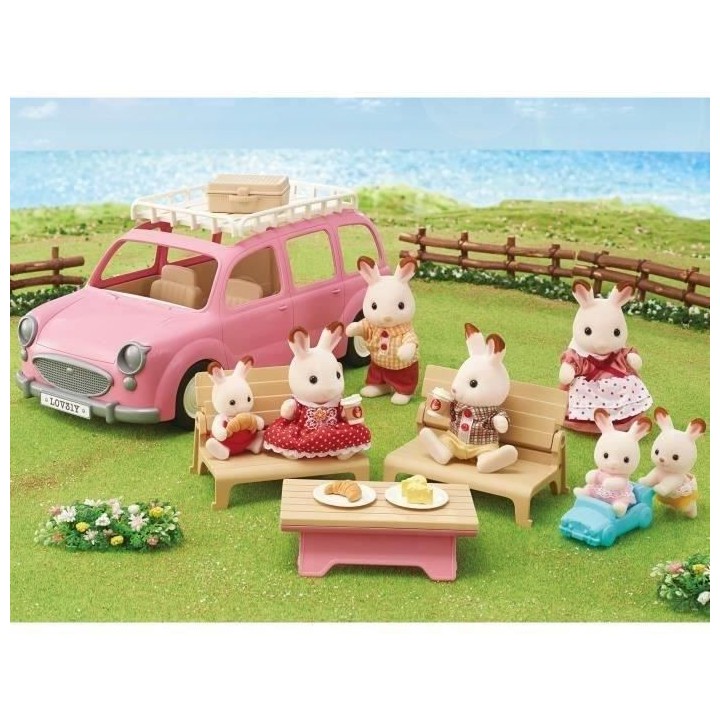 SYLVANIAN FAMILIES - Le monospace rose et set de pique-nique