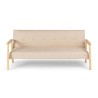 Banquette avec accoudoir en bois - Tissu Beige - Pieds en bois - L 189 x P 90 x H 80 cm - ARCEA