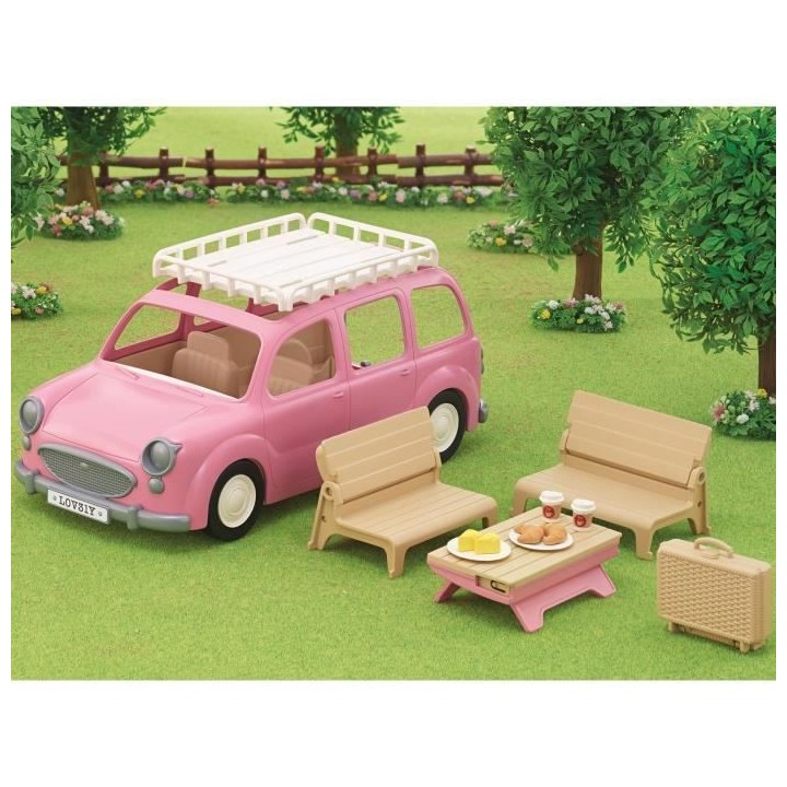 SYLVANIAN FAMILIES - Le monospace rose et set de pique-nique