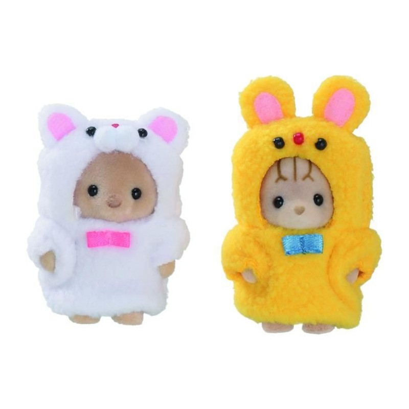 SYLVANIAN FAMILIES 5597 Le duo des bébés en costumes chat et ours - Mini univers