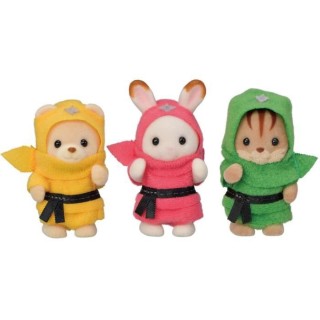 SYLVANIAN FAMILIES 5616 Le trio des bébés en costumes Ninja - Mini u