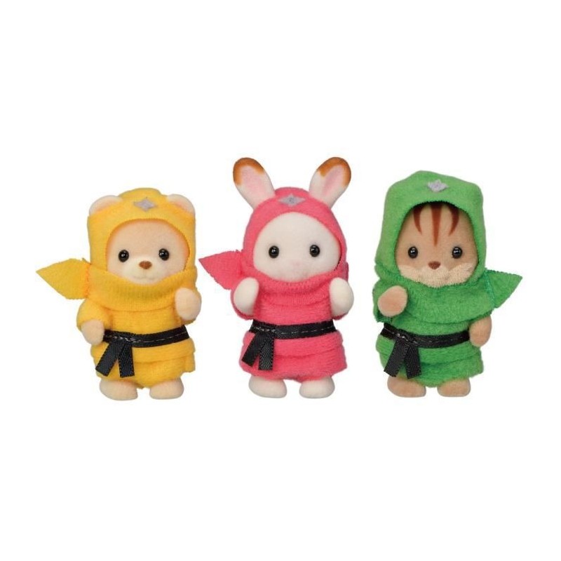 SYLVANIAN FAMILIES 5616 Le trio des bébés en costumes Ninja - Mini univers