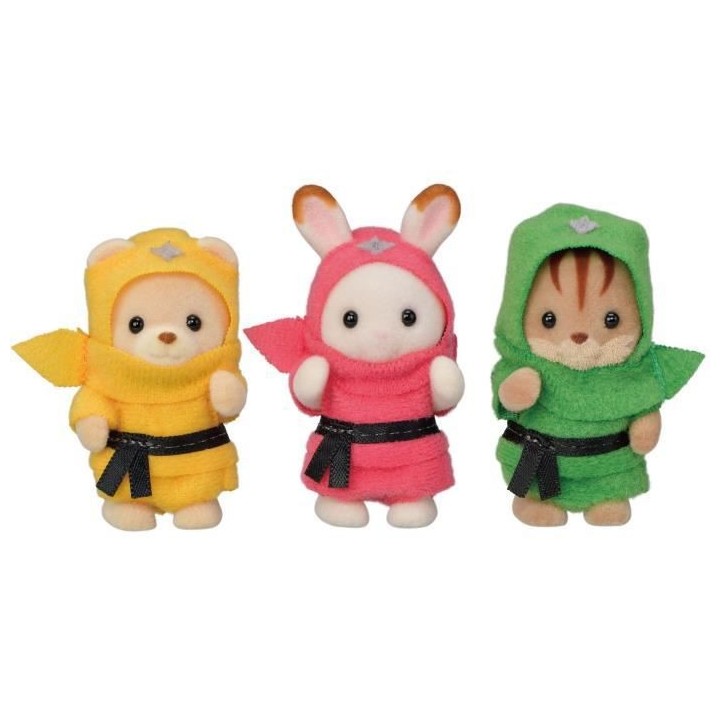 SYLVANIAN FAMILIES 5616 Le trio des bébés en costumes Ninja - Mini u