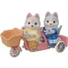 SYLVANIAN FAMILIES - Les freres et soeurs husky et leur tandem