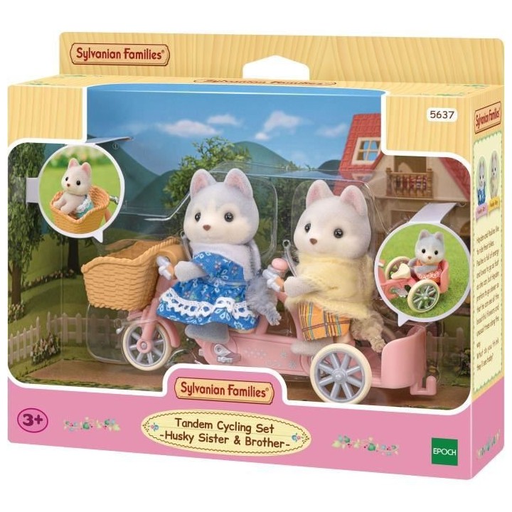 SYLVANIAN FAMILIES - Les freres et soeurs husky et leur tandem