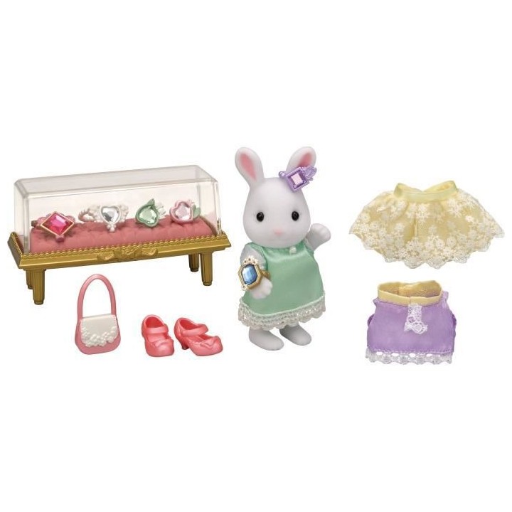 SYLVANIAN FAMILIES - La valisette de mode et grande soeur lapin neige