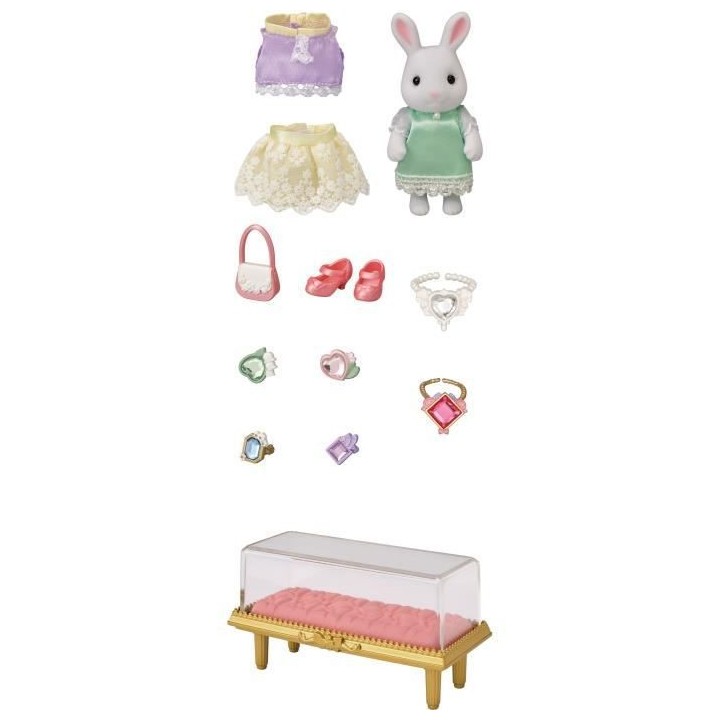 SYLVANIAN FAMILIES - La valisette de mode et grande soeur lapin neige