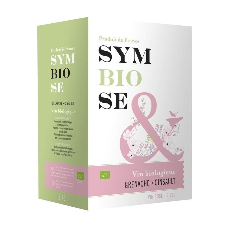 BIB Symbiose Grenache Cinsault Vin de France - Vin rosé - Bio