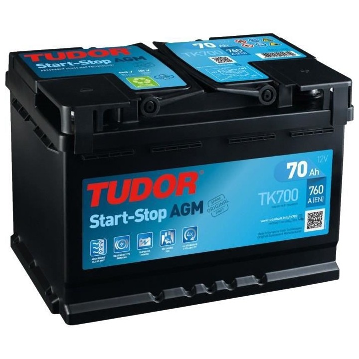 Batterie Tudor Start-Stop AGM 70Ah/760A (TK700)