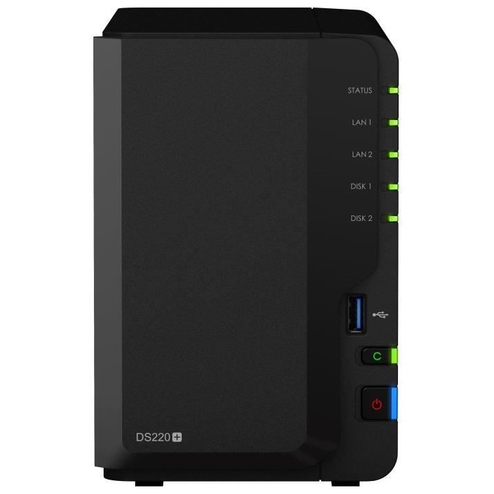 SYNOLOGY - Serveur de Stockage (NAS) - DS220+ - 2 Baies - Boitier nu