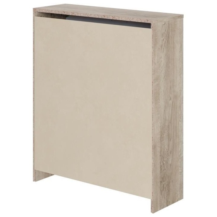 Meuble a chaussure 2 portes - Décor chene et blanc - 74x25x88 cm - Le