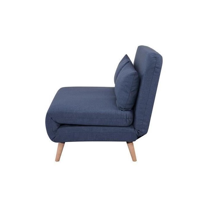 Banquette BZ 2 places - Style scandinave bleu foncé - L 130 x P 90 x