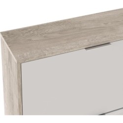 Meuble a chaussure 3 portes - Décor chene et blanc - 75x25x128 cm - Leona