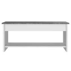 Table basse - Blanc et gris béton - Relevable - L 100 cm x P50 x H44cm - HAPPY